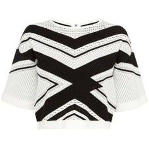 Karen Millen Black&White Chevron sweater